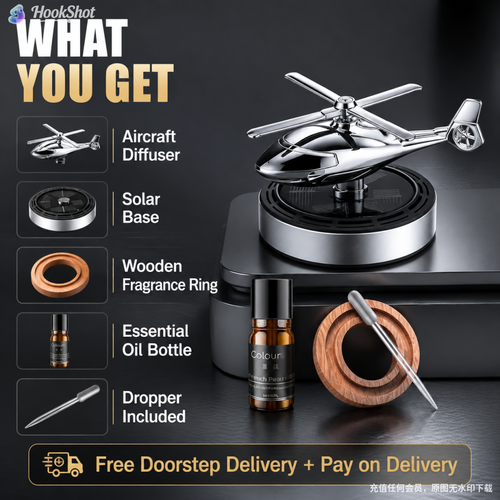 ☀️✈️ Solar Powered Rotating Aircraft Car Air Freshener – Automatic Sunlight Spin, Aroma Diffuser, Odor Eliminator & Dashboard Decoration