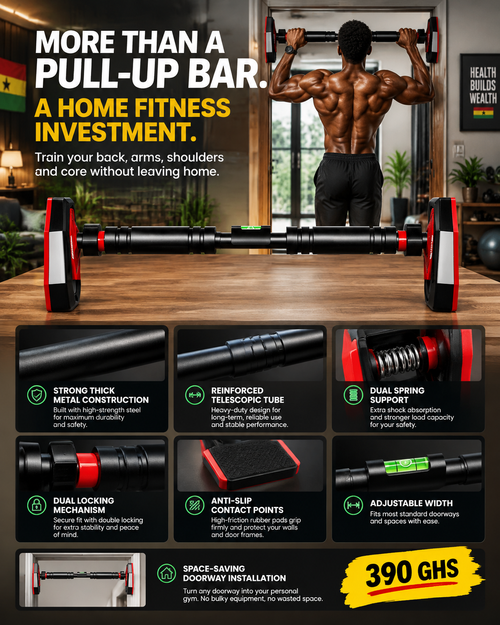 💪🏠 Adjustable No-Drill Door Pull-Up Bar – Easy Installation, Strong Support, Home Gym for Pull-Ups, Abs & Full Body Workout