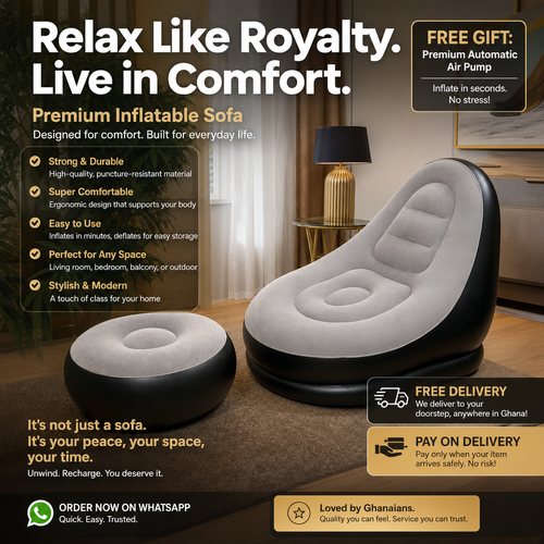 🛋️🔥 High-Quality Foldable Inflatable Sofa – FREE Electric Air Pump Today