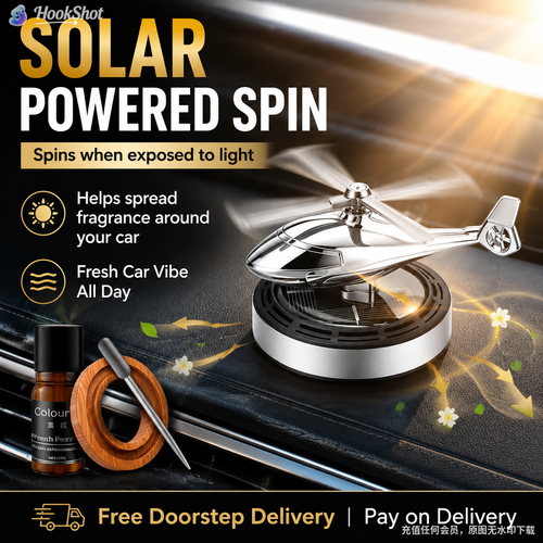 ☀️✈️ Solar Powered Rotating Aircraft Car Air Freshener – Automatic Sunlight Spin, Aroma Diffuser, Odor Eliminator & Dashboard Decoration