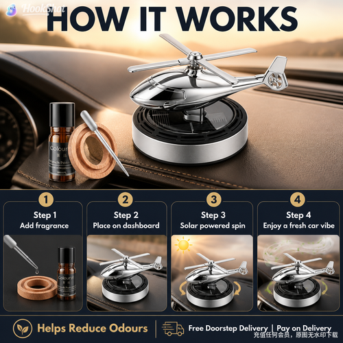 ☀️✈️ Solar Powered Rotating Aircraft Car Air Freshener – Automatic Sunlight Spin, Aroma Diffuser, Odor Eliminator & Dashboard Decoration