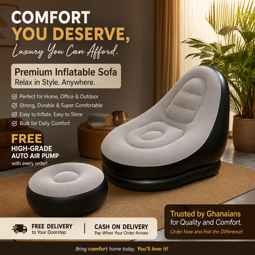 🛋️🔥 High-Quality Foldable Inflatable Sofa – FREE Electric Air Pump Today