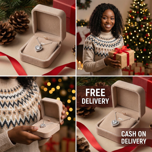 💕💎🎁 Heart Necklace + Luxury Gift Box – Ready for Surprise Gift