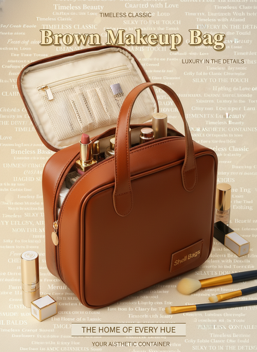 🤎✨ Big, Beautiful & Strong – Brown Makeup Bag Every Woman Needs
