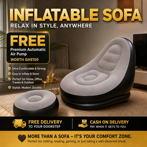 🛋️🔥 High-Quality Foldable Inflatable Sofa – FREE Electric Air Pump Today