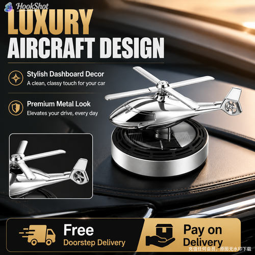 ☀️✈️ Solar Powered Rotating Aircraft Car Air Freshener – Automatic Sunlight Spin, Aroma Diffuser, Odor Eliminator & Dashboard Decoration