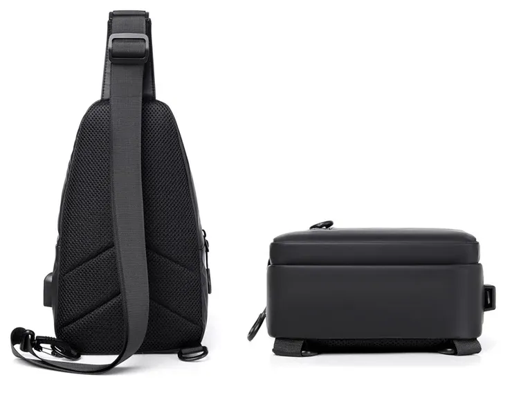 🔥🔋 For Ghana, no dey run outta battery again! Waterproof Chest Backpack wit Built-in USB — Easy, safe, and perfect for everyday life 🎒✨🚀