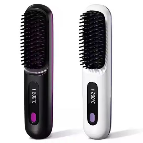 Hair straightener brush