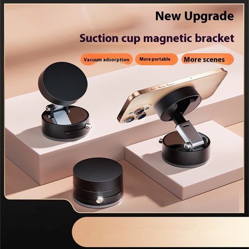 Multi-functional vacuum suction cup stand, folding and telescopic, kitchen countertop, double-sided magnetic attachment, mobile phone holder for vehicle.