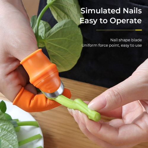 Finger Protector With Blade for Fruit and Vegetable Picking Potted Plants Trim Silicone Thumb Knife Set Portable Garden Too