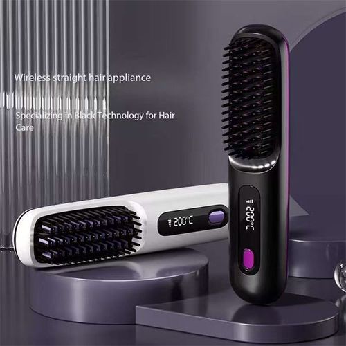 LCD wireless Hair Straightener charging ceramic electronic comb MINI hair straightener portable non-damaging hair comb