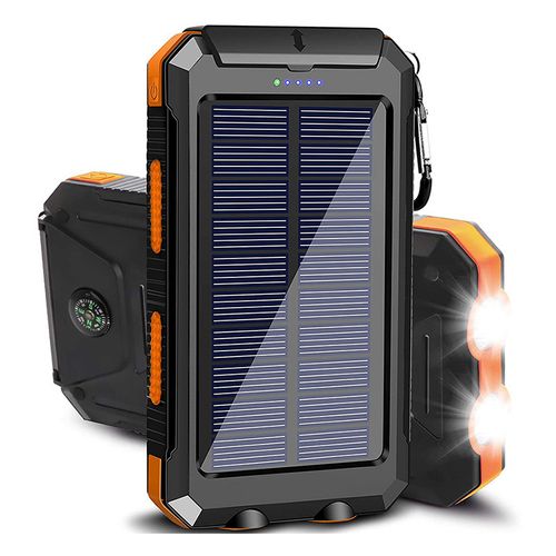 20000mAh Dual USB Waterproof Solar Power Bank Mobile Power Supply Holder Type-C DC Input Polymer Lithium Battery Over-Charging