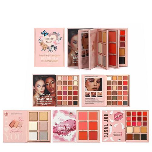 Book-Style 78-color Matte Glitter Eyeshadow Cosmetic Highlighter Blush Lip Gloss Concealer Multi-functional Makeup Palette