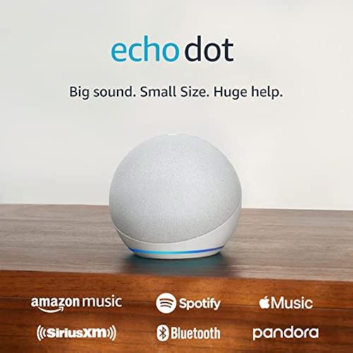 Echo Dot (newest model), Vibrant sounding Alexa speaker, Great for bedrooms, dining rooms and offices, Glacier White