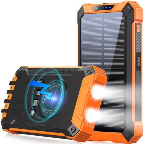Multifunctional waterproof mobile solar power bank, wireless solar mobile fast charger, portable mobile power bank