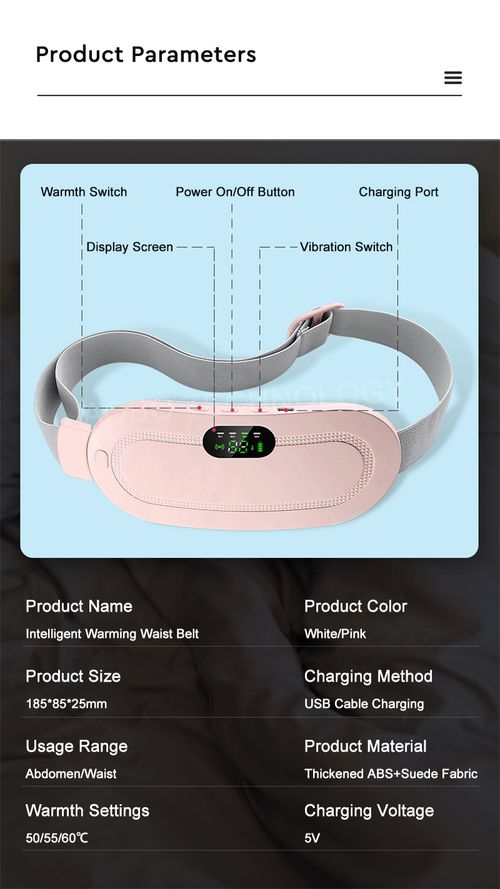 Electric Heating Belt for Period Pain Relief - Smart Warm Abdominal Wrap with Adjustable Temperature for Menstrual Cramps, PMS & Belly Discomfort, Rechargeable & Portable