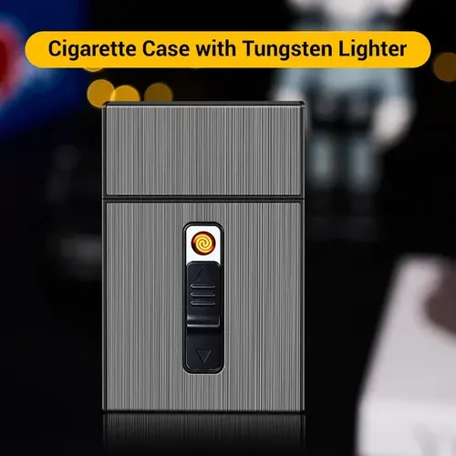 Multifunctional 20-pack USB charging cigarette case