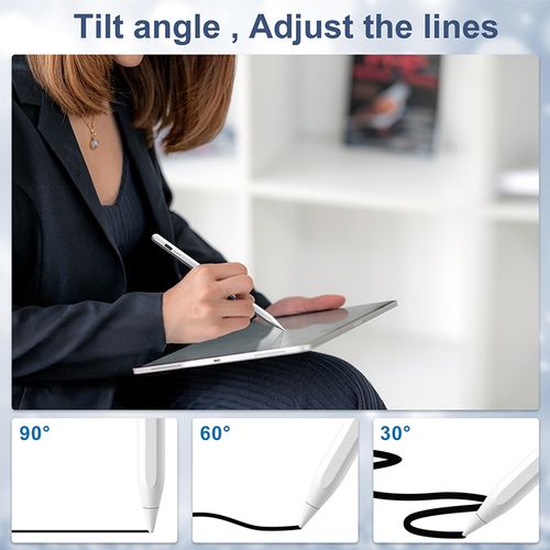 Advanced Active Stylus for iPad ProAirMini, Magnetic Attachment & Charging, Palm Rejection Technology, Perfect for Digital Art, Design, and Handwriting