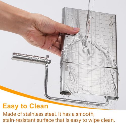 Cheese Slicer, Stainless Steel Adjustable Thickness Block Cheese Cutter Slicer Board with 6 Replacement Wires