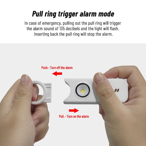 135DB Personal Alarm for Women, Kids, Elderly - Rechargeable USB-C Emergency SOS Safety Alarm with LED Flashlight, Portable Keychain for Self-Defense, Security, Anti-Theft & Outdoor Activities