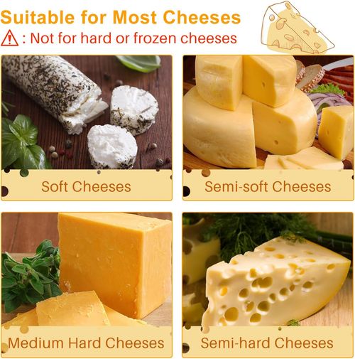 Cheese Slicer, Stainless Steel Adjustable Thickness Block Cheese Cutter Slicer Board with 6 Replacement Wires
