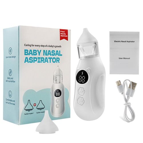 Electric nasal aspirator for babies, newborns, home use, to prevent nasal congestion and to suck out mucus and snot