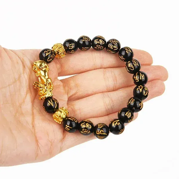 Black agate bead bracelet