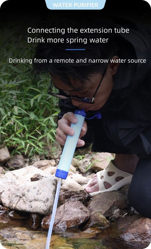 Outdoor Water Filter, Personal Water Filters Straw, Portable Survival Gear Filtration Water Purifier for Camping Hiking