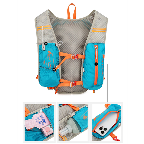 Lightweight Outdoor Marathon Hydration Backpack - Water-Resistant Cycling Running Vest Pack with Multi-Pockets for Trekking, Hiking & Sports Activities