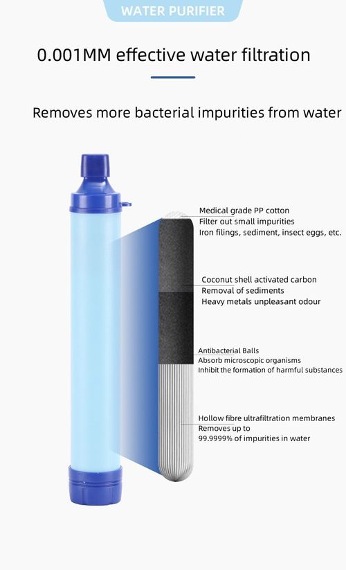 Outdoor Water Filter, Personal Water Filters Straw, Portable Survival Gear Filtration Water Purifier for Camping Hiking