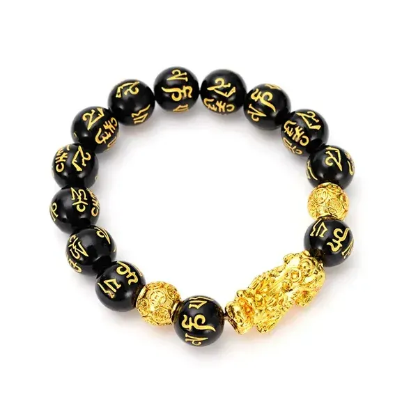 Black agate bead bracelet