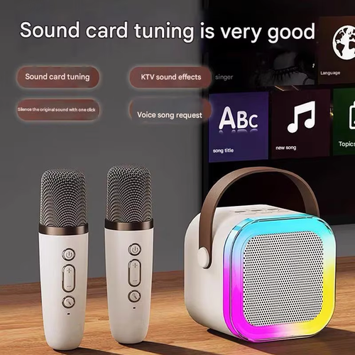Mini Karaoke Machine with Wireless Microphones