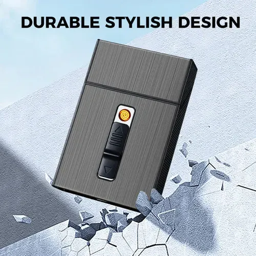 Multifunctional 20-pack USB charging cigarette case