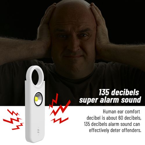 135DB Personal Alarm for Women, Kids, Elderly - Rechargeable USB-C Emergency SOS Safety Alarm with LED Flashlight, Portable Keychain for Self-Defense, Security, Anti-Theft & Outdoor Activities