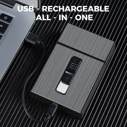 Multifunctional 20-pack USB charging cigarette case