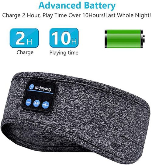 Sleep Headphones Headband, Soft Sleep Wireless Music Sports Headphones with Ultra-thin Stereo Speakers, Long Playtime
