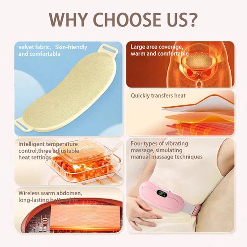 Electric Heating Belt for Period Pain Relief - Smart Warm Abdominal Wrap with Adjustable Temperature for Menstrual Cramps, PMS & Belly Discomfort, Rechargeable & Portable