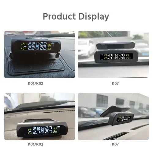 Tire Pressure Monitoring Smart Car Tpms System Solar Digital LCD Display USB Car Safety Alarm Sensor Brand New