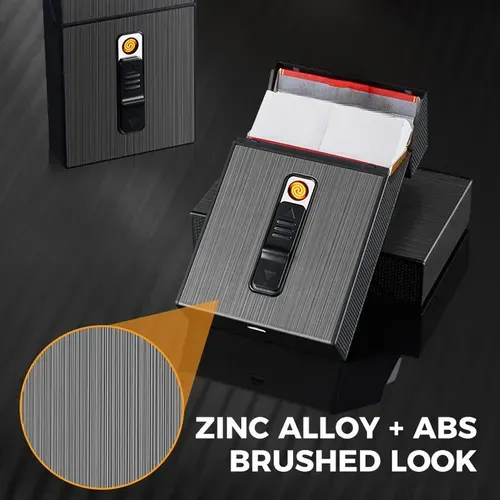 Multifunctional 20-pack USB charging cigarette case