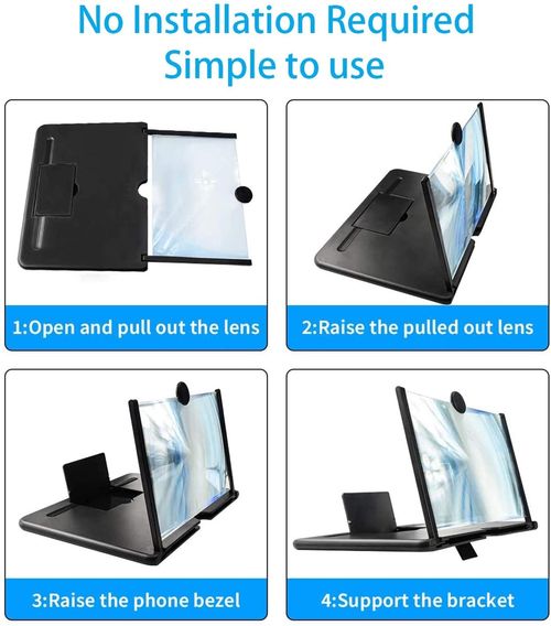 12 Inch 3D Mobile Screen Magnifier HD Projector Adjustable Mobile Phone Holder