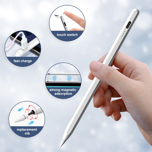 Advanced Active Stylus for iPad ProAirMini, Magnetic Attachment & Charging, Palm Rejection Technology, Perfect for Digital Art, Design, and Handwriting