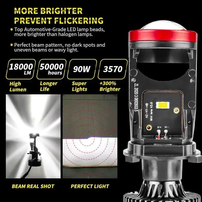 Super bright Y7D H4 LED Headlight Canbus Car Light 6500K 90W 18000LM Conversion Kit High Low Beam
