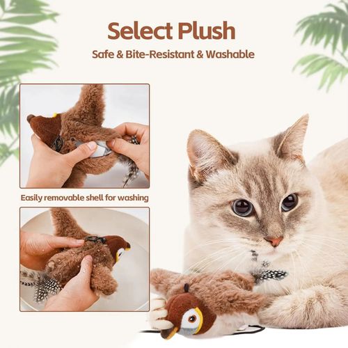 Interactive Flying Bird Cat Toy (with Catnip) Toy Flapping Bird Cat Toy Flying Interactive Flapping Chirping Bird Cat Toy