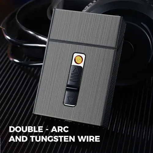 Multifunctional 20-pack USB charging cigarette case
