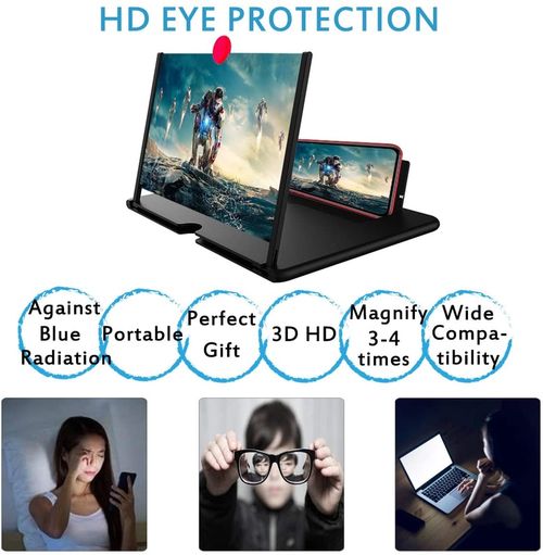 12 Inch 3D Mobile Screen Magnifier HD Projector Adjustable Mobile Phone Holder