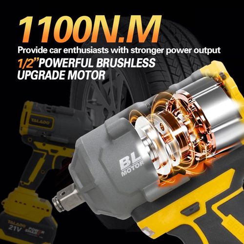 Professional 1100N Cordless Wrench with Lithium Battery High Torque for Automotive Repair and Machinery Maintenance