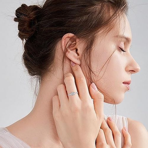 New Fashion Exquisite Promise Jewelry Eternal Love Adjustable Ring White CZ Wedding Heart Rings for Women Girls