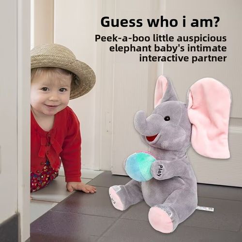 Peek-A-Boo Realistic Plush Elephant Toy for Children PP Cotton Washed Infants' Stress Relief Artifact Baby Soothing Artifact
