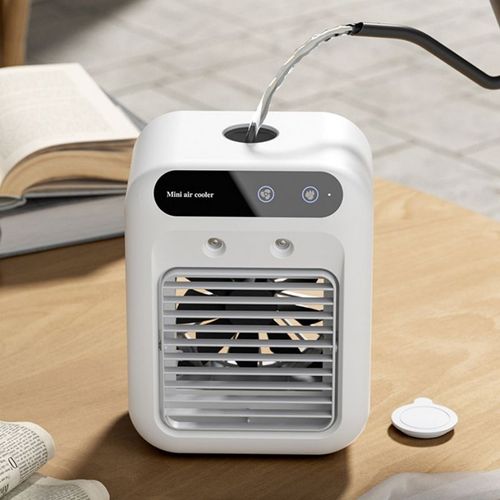 Rechargeable Evaporative Air Cooler Small Air Conditioner Humidifier Desk Spray Fan Portable Personal Air Conditioner