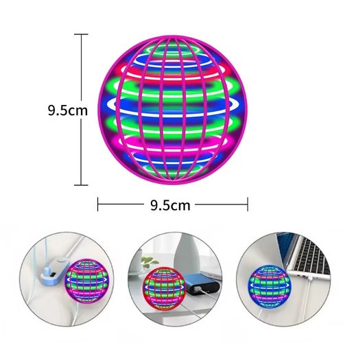 Cool LED Lit Spinning Ball Black Technology Toy Stress Relief, Ideal Christmas Gift Kids' Indoor Outdoor Fun Toy